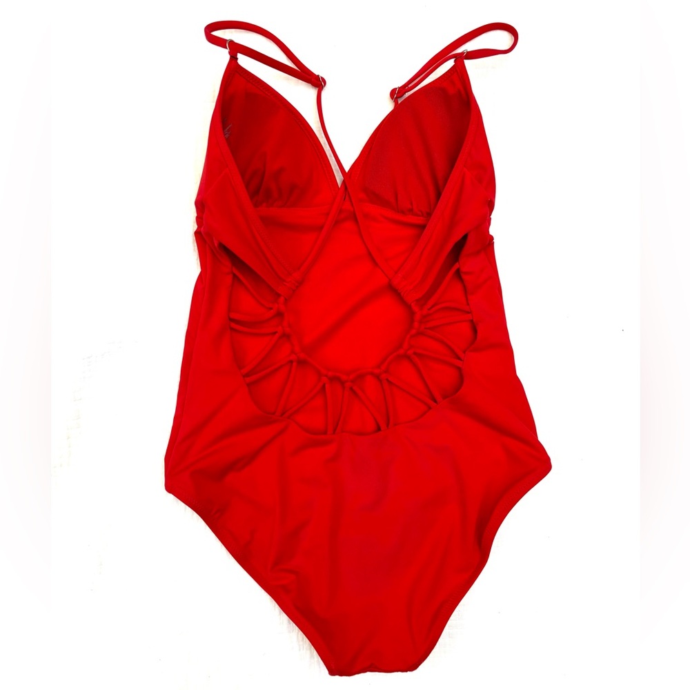 Athleta swimsuit one piece loop back in red sz S - Picture 3 of 5